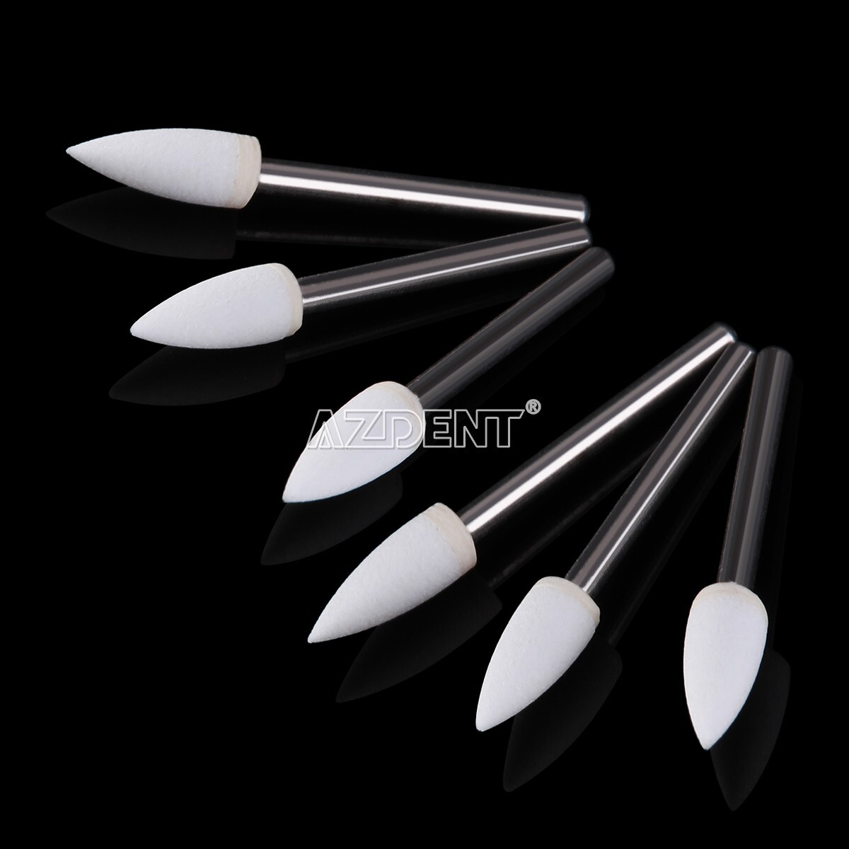 12pc/Set Dental White Polishing Stones Flame shape FG burs Arkansas Stone Points