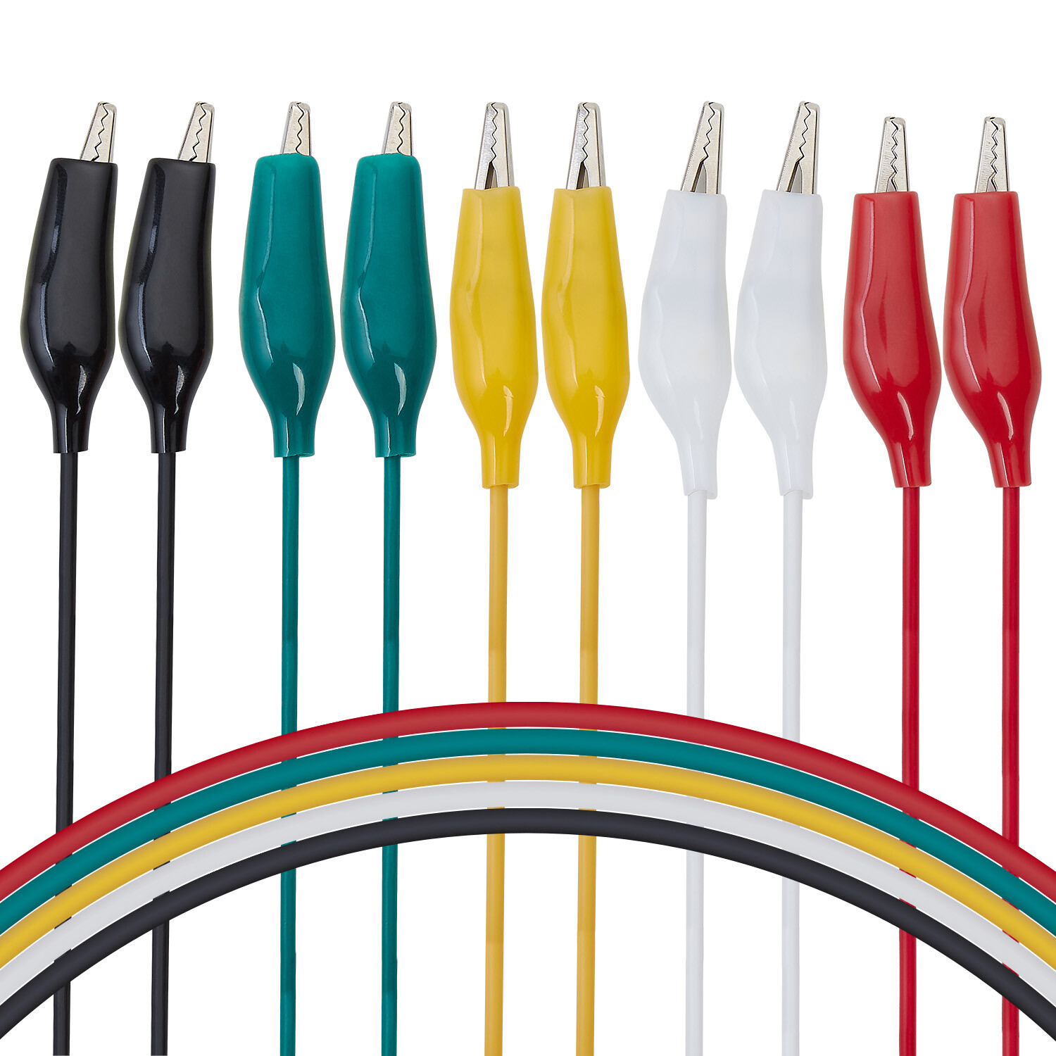 10 Pieces and 5 Color Test Lead Set with Alligator Clips Wire solded LENGTH 21in