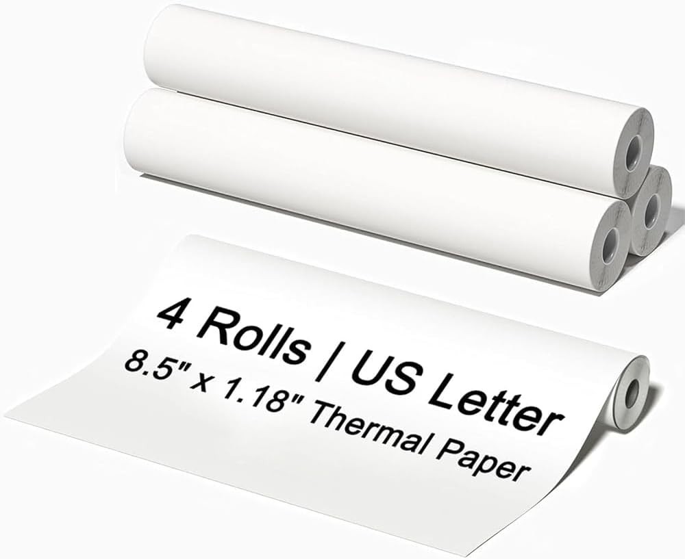4 Rolls A4 Thermal Printer Paper 8.5×11″ for M08F M832 M834 Portable Printer