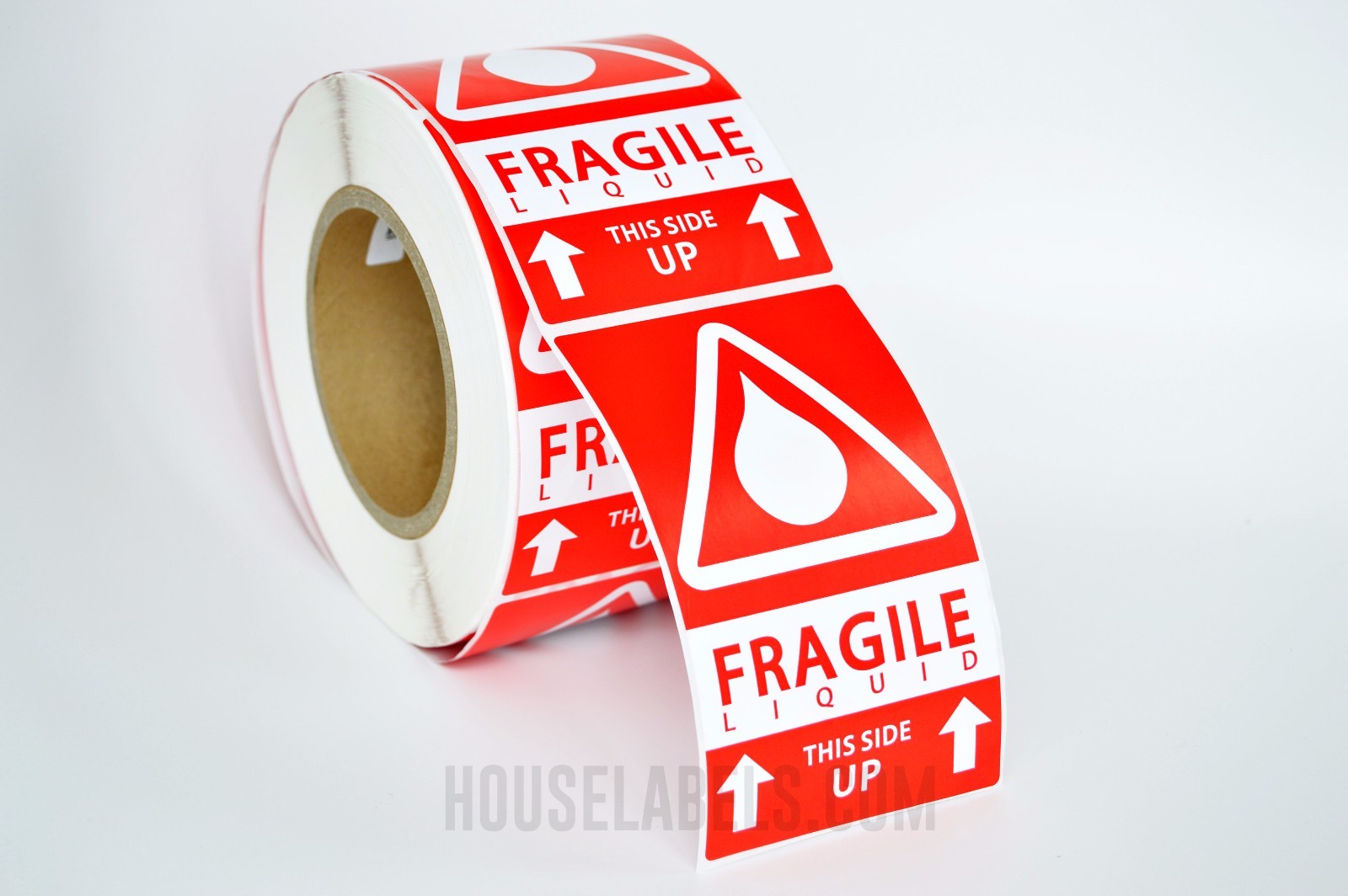 4 Rolls ; 500 Labels 3×5 (3″ x 5″) Pre-Printed Fragile LIQUID This Way Up Labels