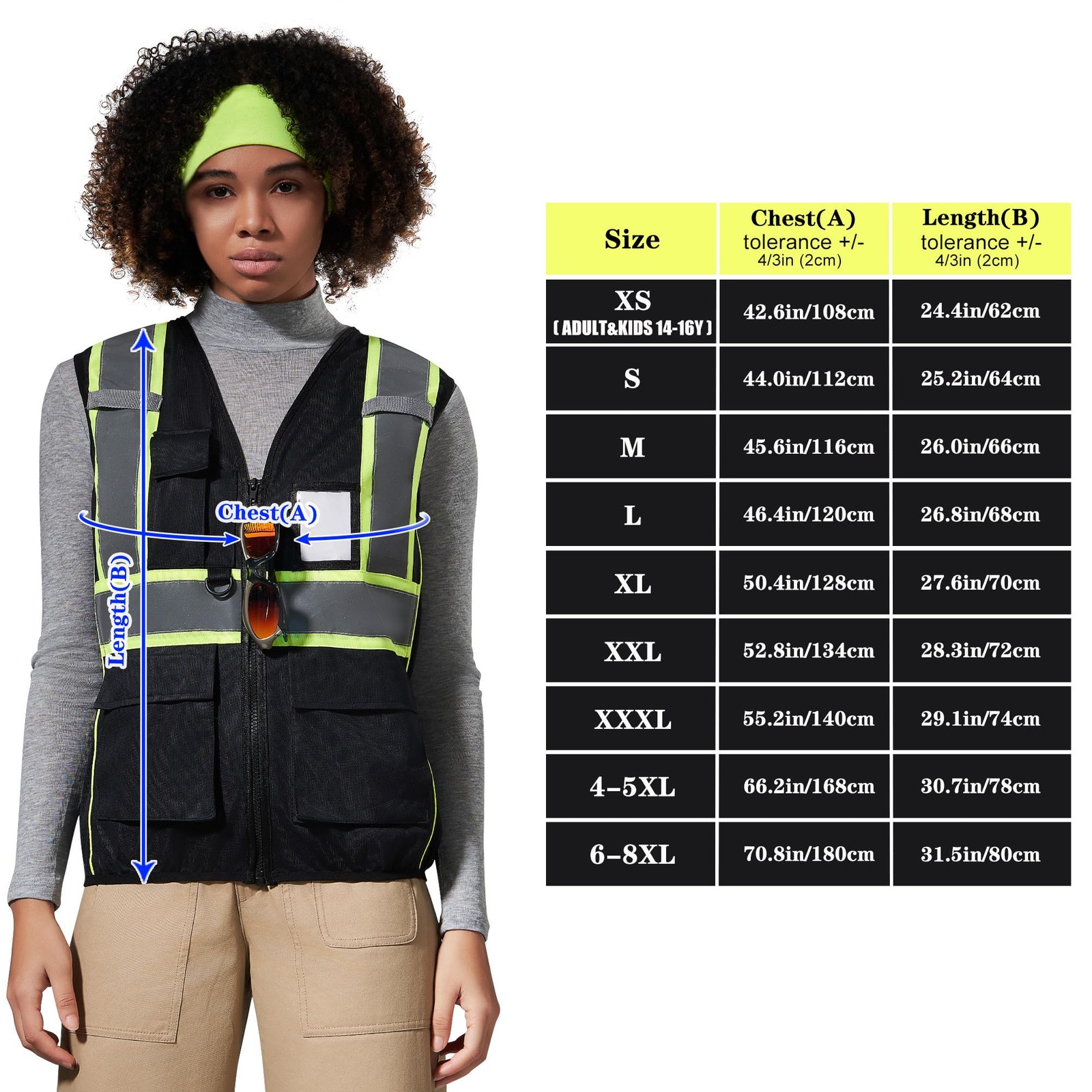 Xsmall high visibility vest with pockets