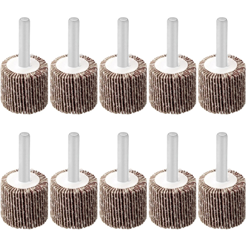 10Pcs 80 Grit Drill Flap Wheel Sander 1x1x1/4″ Flapper Sanding Grinding NEW