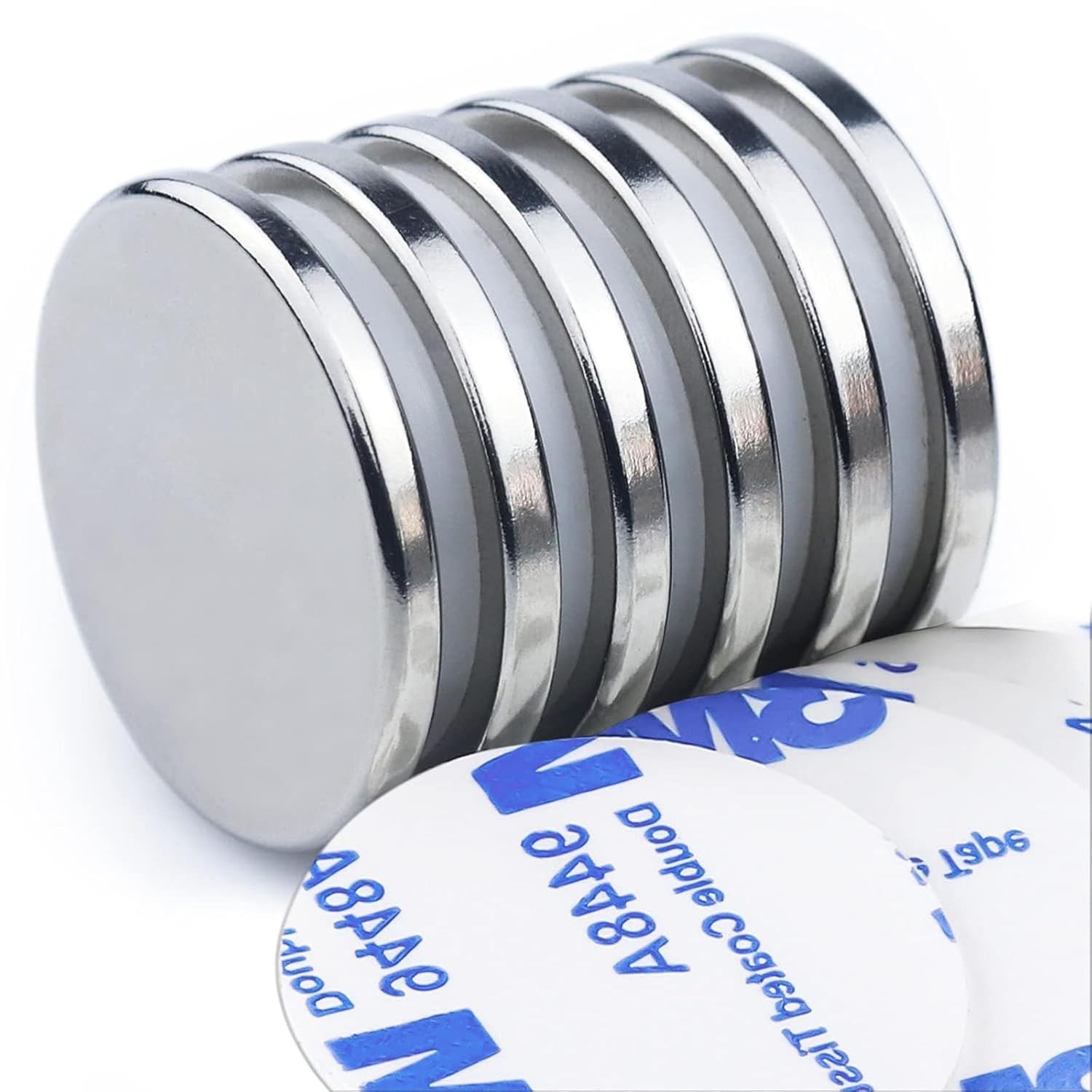 Versatile 6 Pack of 1.26″ Round Neodymium Magnets with Strong Adhesive