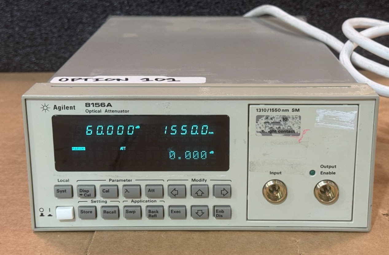 Agilent 8156A Opt101 60 dB Attenuator 0.001 dB Resolution FC/PC Interface Tested