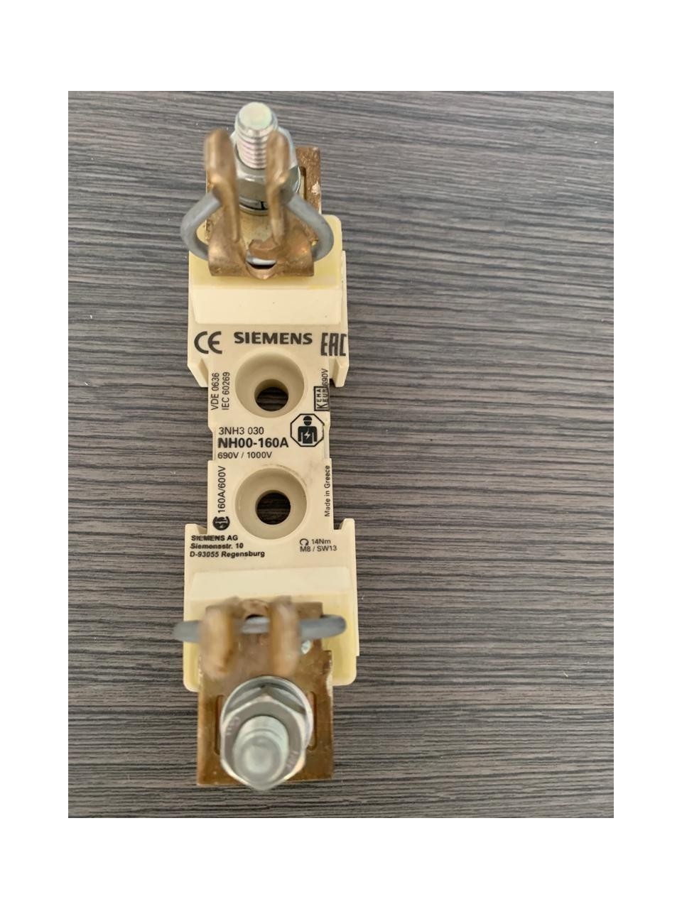 3 Pcs Siemens 3NH3030 Fuse Base Size 00 160A 34mm NH Knife Type Fuse Holder
