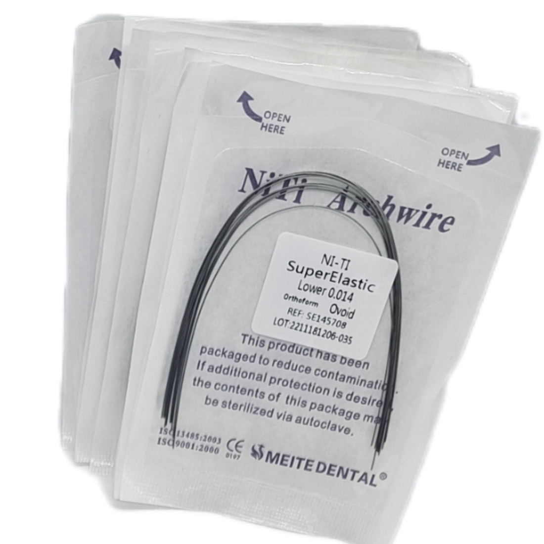 10 Bolsas Arcos de Ortodoncia Dental Redondos Niti Arco de Alambre Su