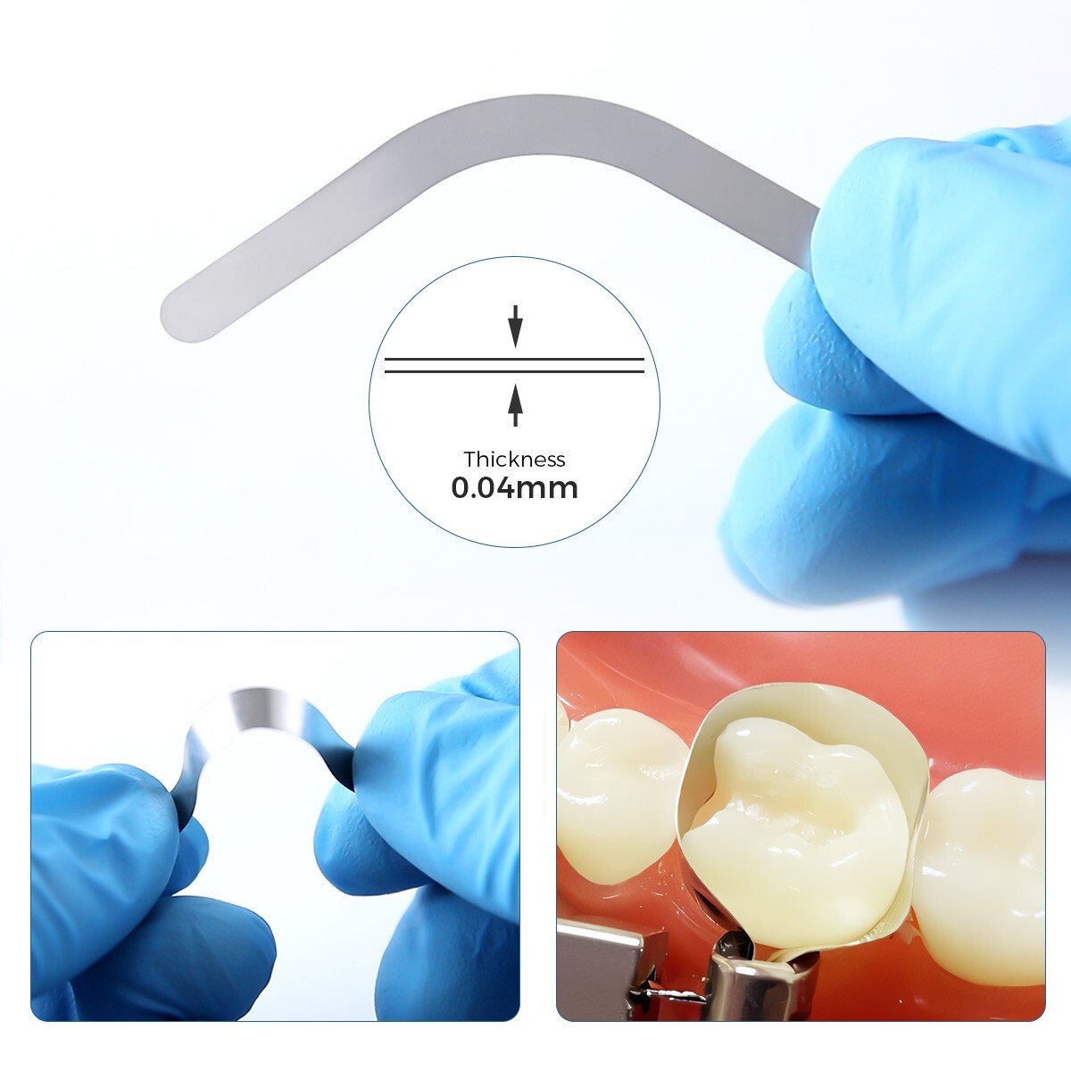 Dental Matrix Bands Tofflemire Large Increased curvature Margin Elevation 0.04mm
