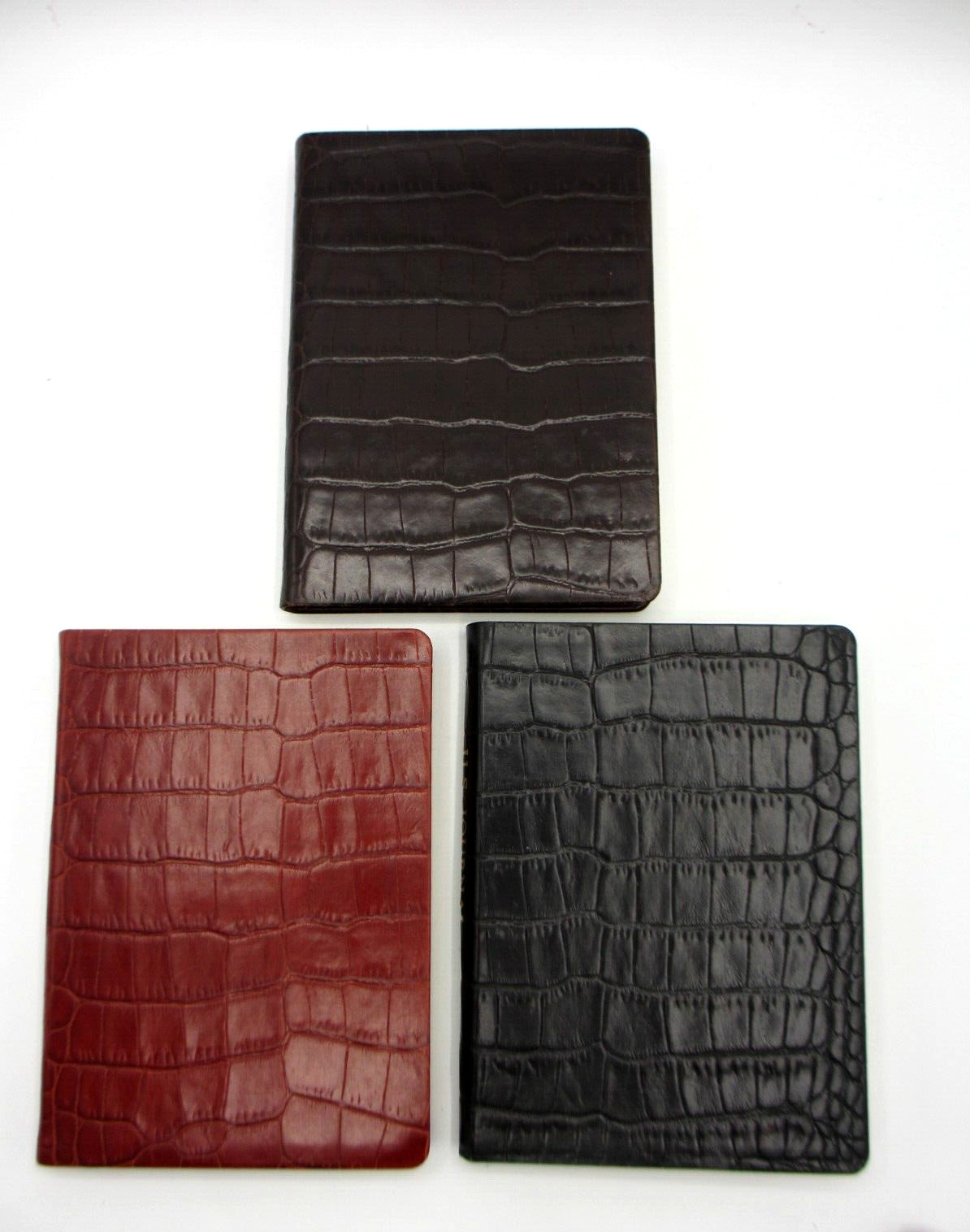 United States Travel Journal 6″ Soft Leather Cover Graphic Image Crocodile BLACK