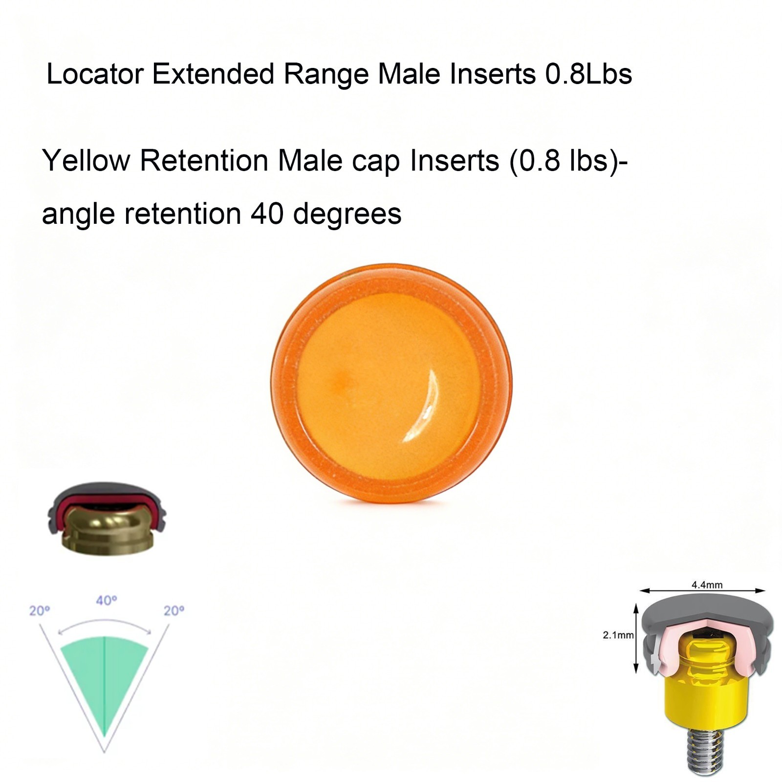 8Pcs US Dental Overdenture Male Cap ZEST Locator Syste Implant Retention Inserts