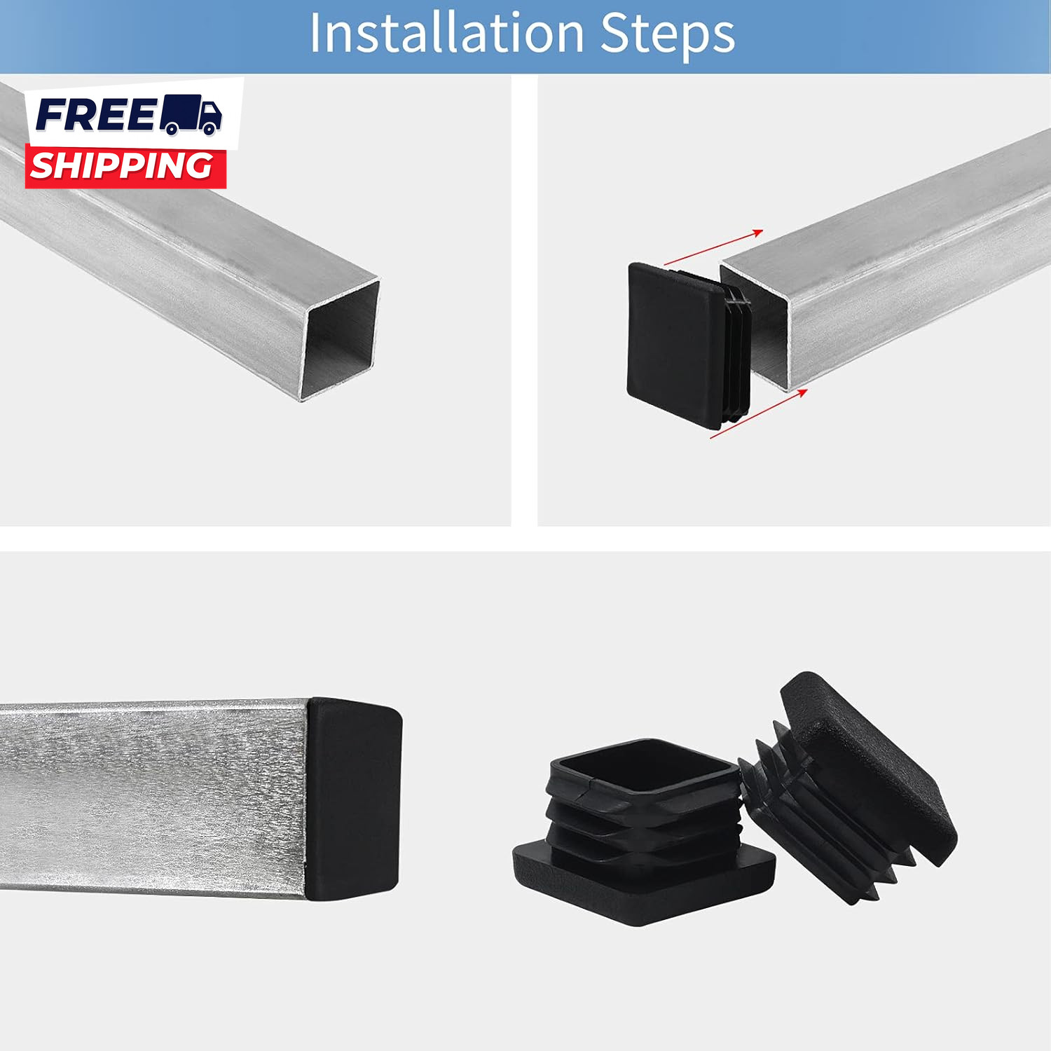 1 1X1 Square Tube End Cap Plastic Plugs 1X1 1 Inch Square Tubing Plug 1X1 Tube