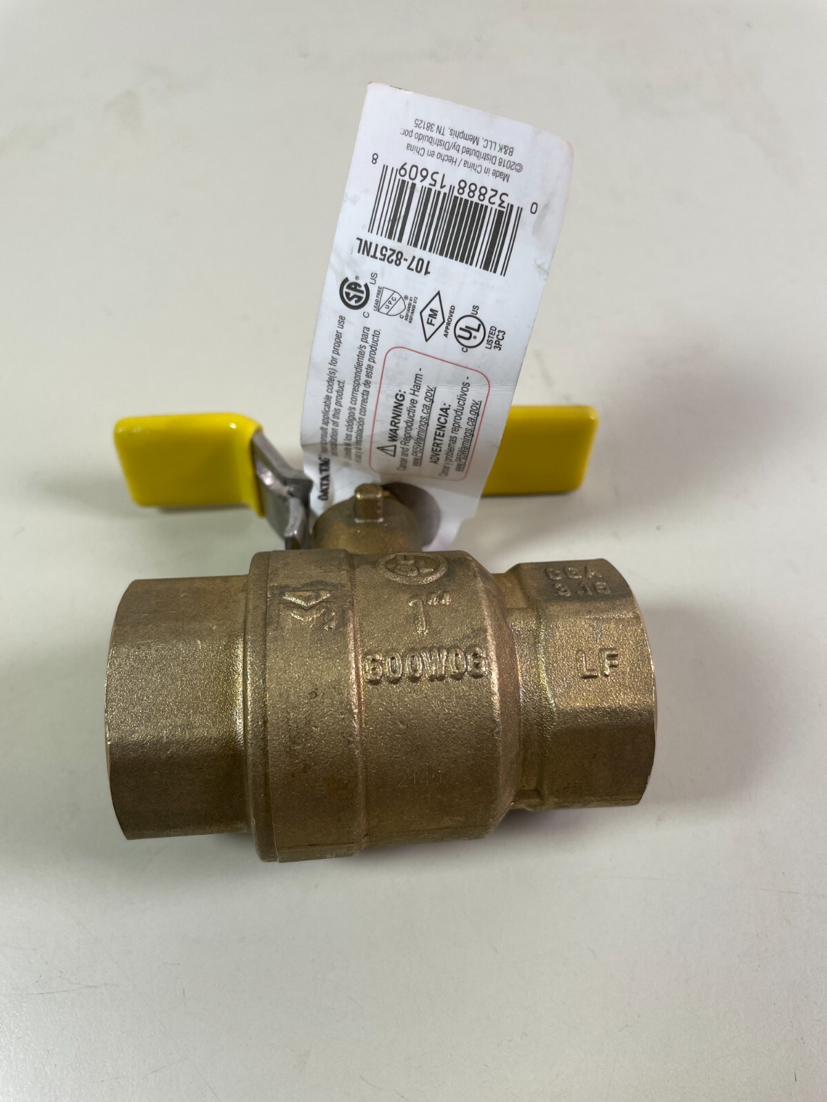 ProLine 1″ Brass Ball Valve 600PSI Full Port T Handle Valve 107-825TNL