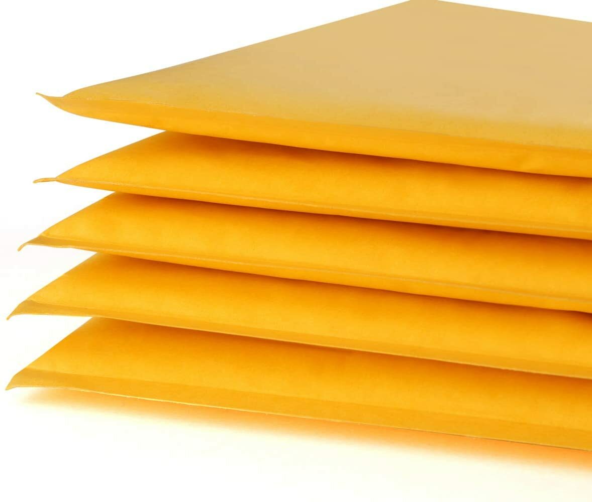 100 #000 4×8 SMALL SELF SEAL KRAFT BUBBLE MAILERS PADDED ENVELOPES 4″ x 7″