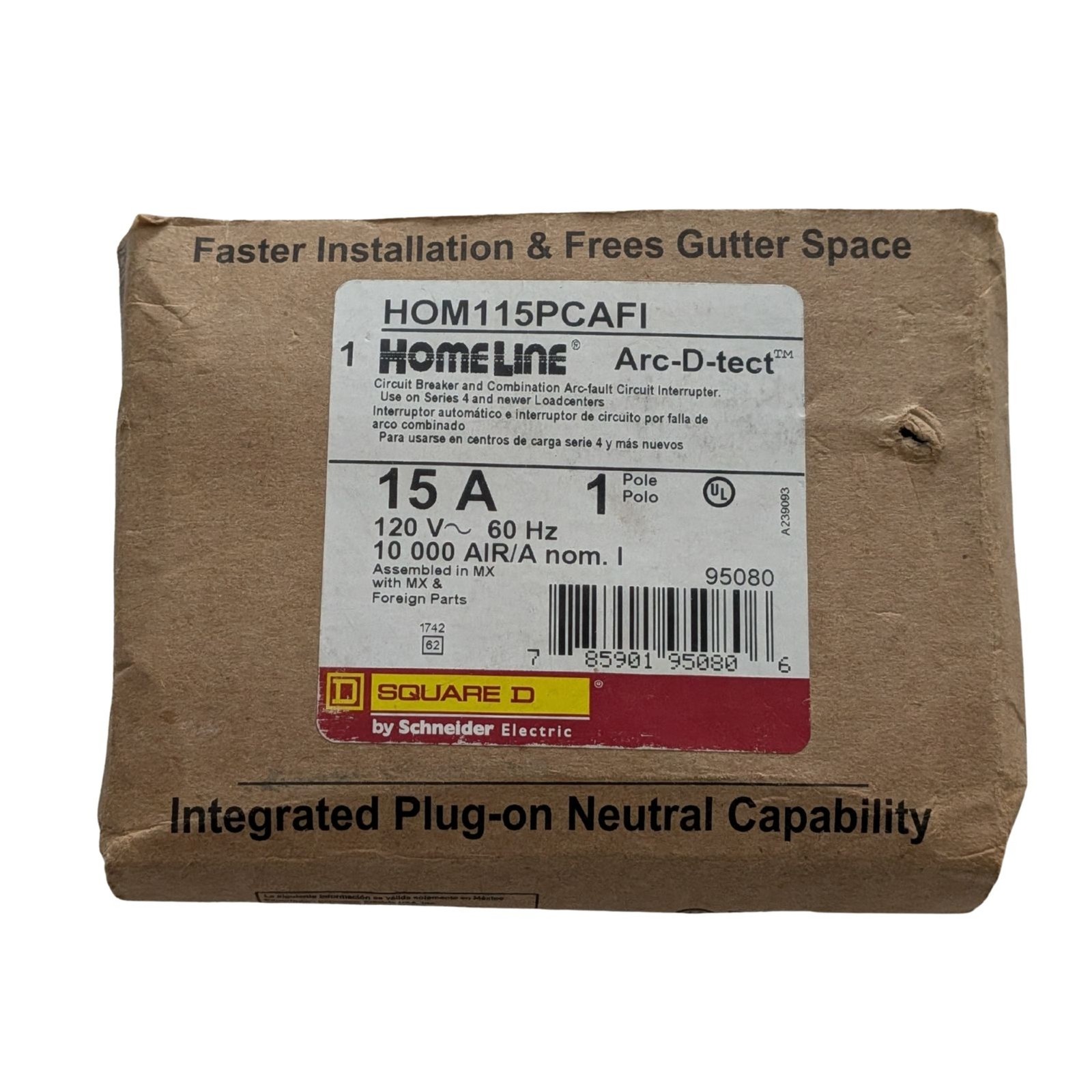 ⚡ Square D HOM115PCAFI Homeline 15A 1 Pole Arc Fault Circuit Breaker PON NEW