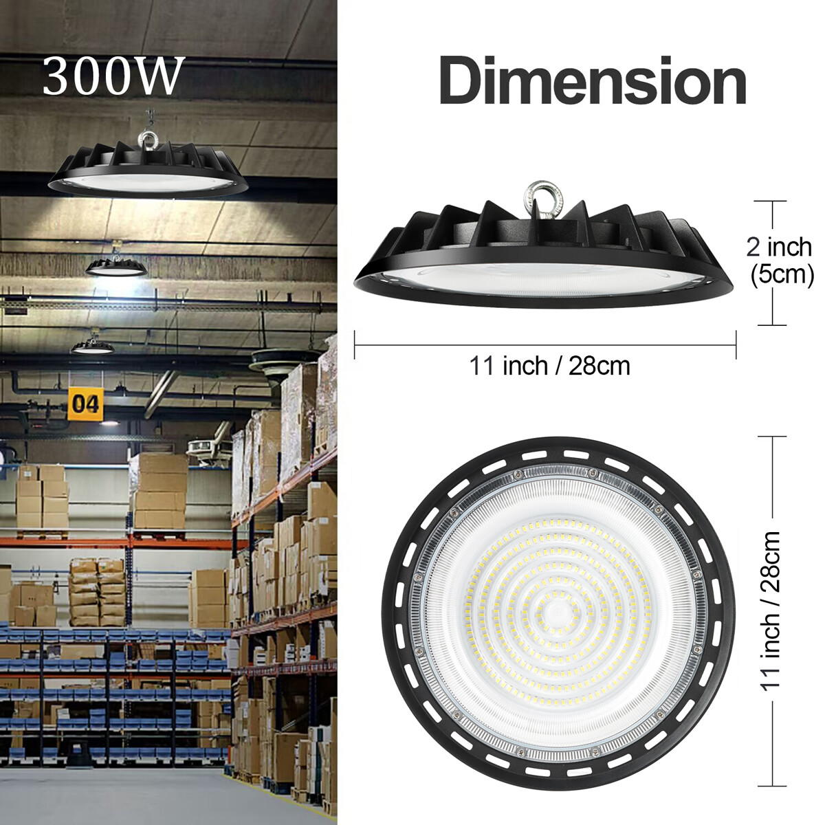 10 Pack 300W UFO Led High Bay Light Commercial Industrial Factory Led Shop Light