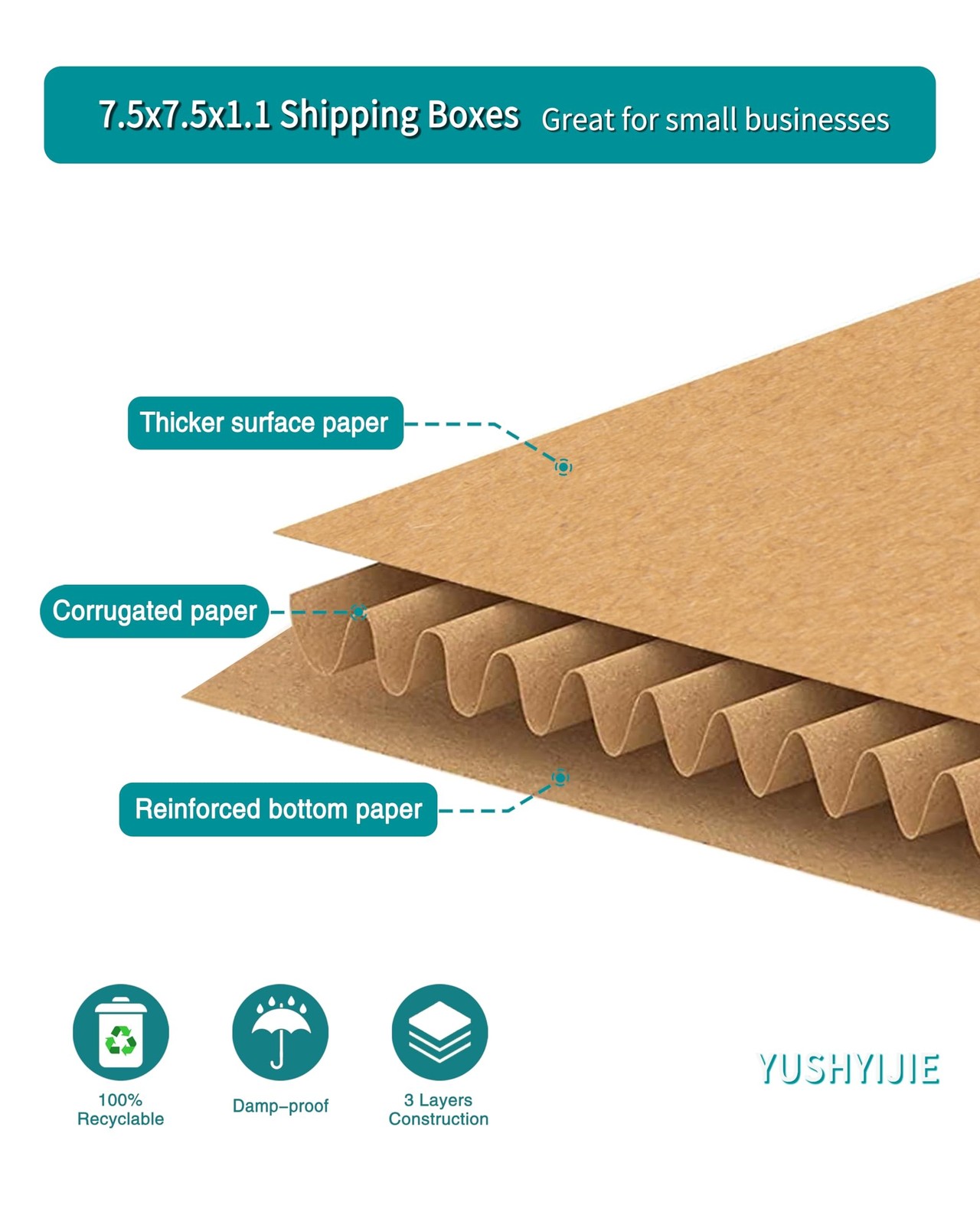 7″ 45 RPM Vinyl Record Mailers (NOT for 12″ LPs), 7.5″ x 7.5″ x 1.1″ Thin Kra…