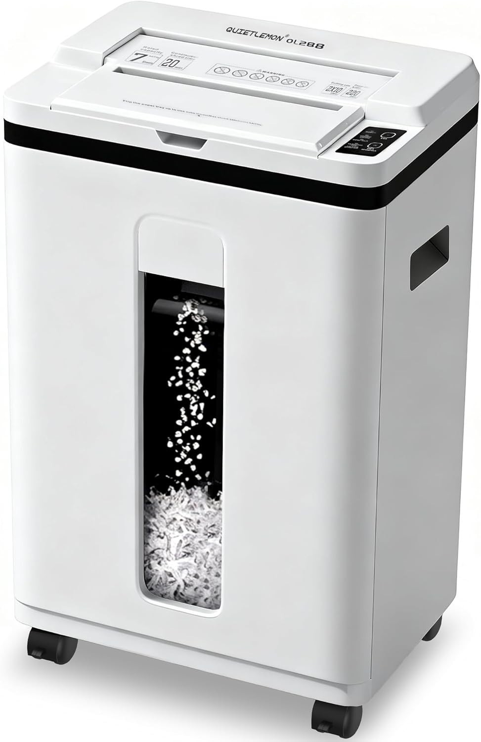 200-Sheet Auto Feed Paper Shredder P-5 Micro Cut 5.8 Gal 60 dB for Office Home