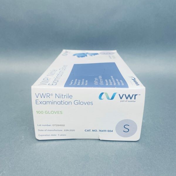 VWR Nitrile Exam Gloves Small Box of 100 Gloves