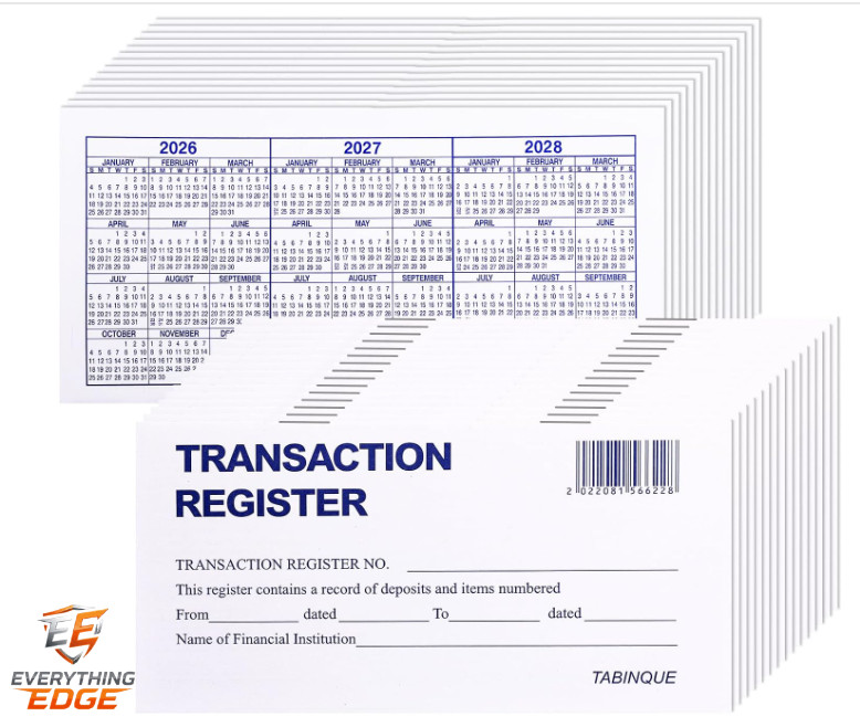 24 PCS Check Registers for Personal Checkbook Easy to Read Transaction Ledgers