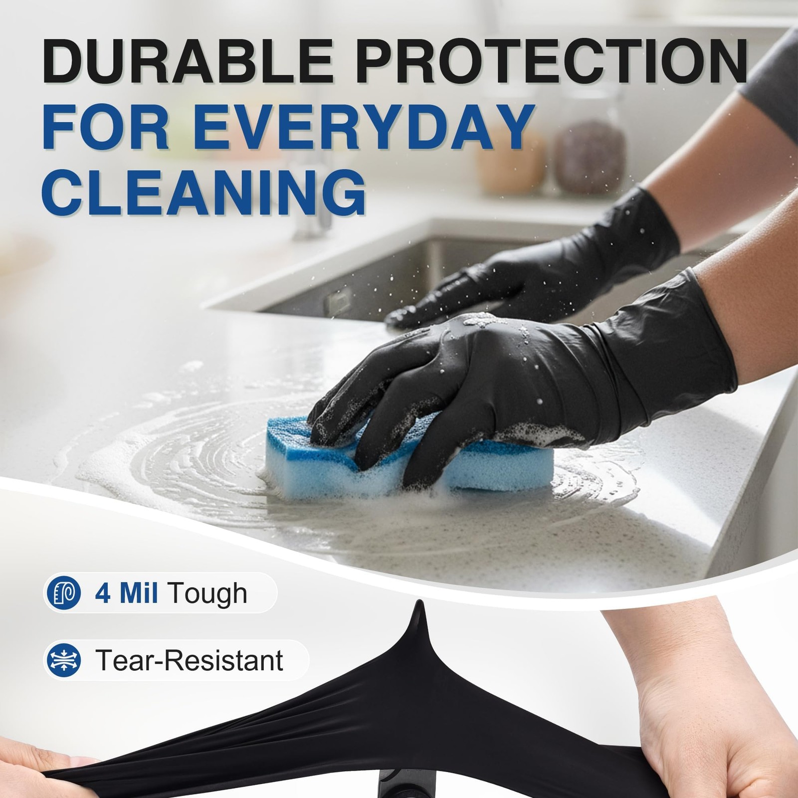 Schneider Medical Nitrile Exam Gloves, 4 Mil Black Gloves Disposable Latex Fr…