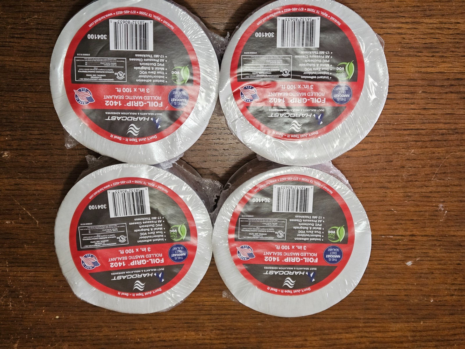 4 Rolls Hardcast Carlisle Foil Grip 1402 Rolled Mastic Sealant Tape 3″ x 100′
