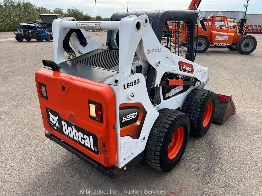 2022 Bobcat S590 Skid Steer Wheel Loader Tractor Aux Hydraulics Bucket bidadoo