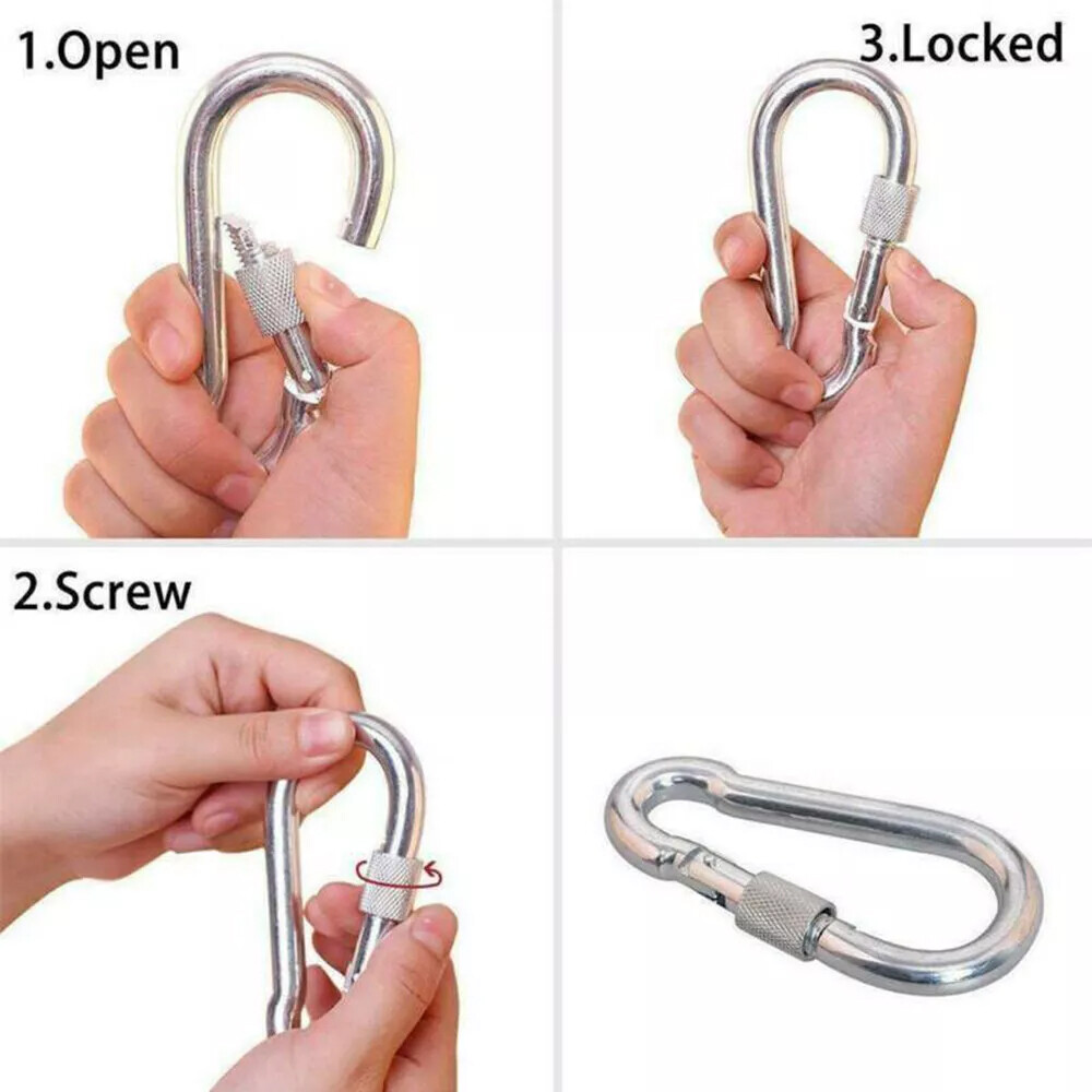 2000 LBS Strong Fishing Magnet Kit Double-Sided Pull Force and Rope Carabiner US
