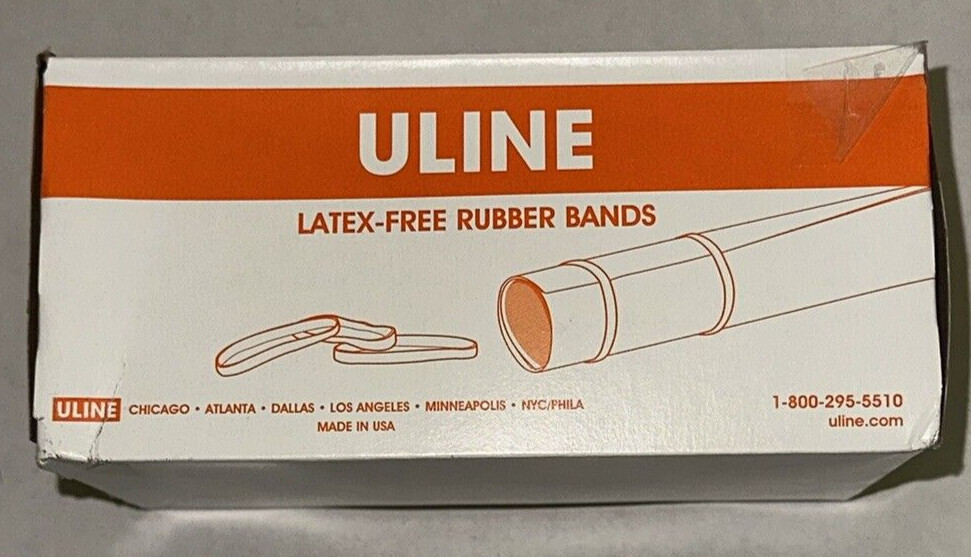Uline S-15808-8 Rubber Band Case 1 Pounds of Rubber Bands Latex Free 5800/ Box