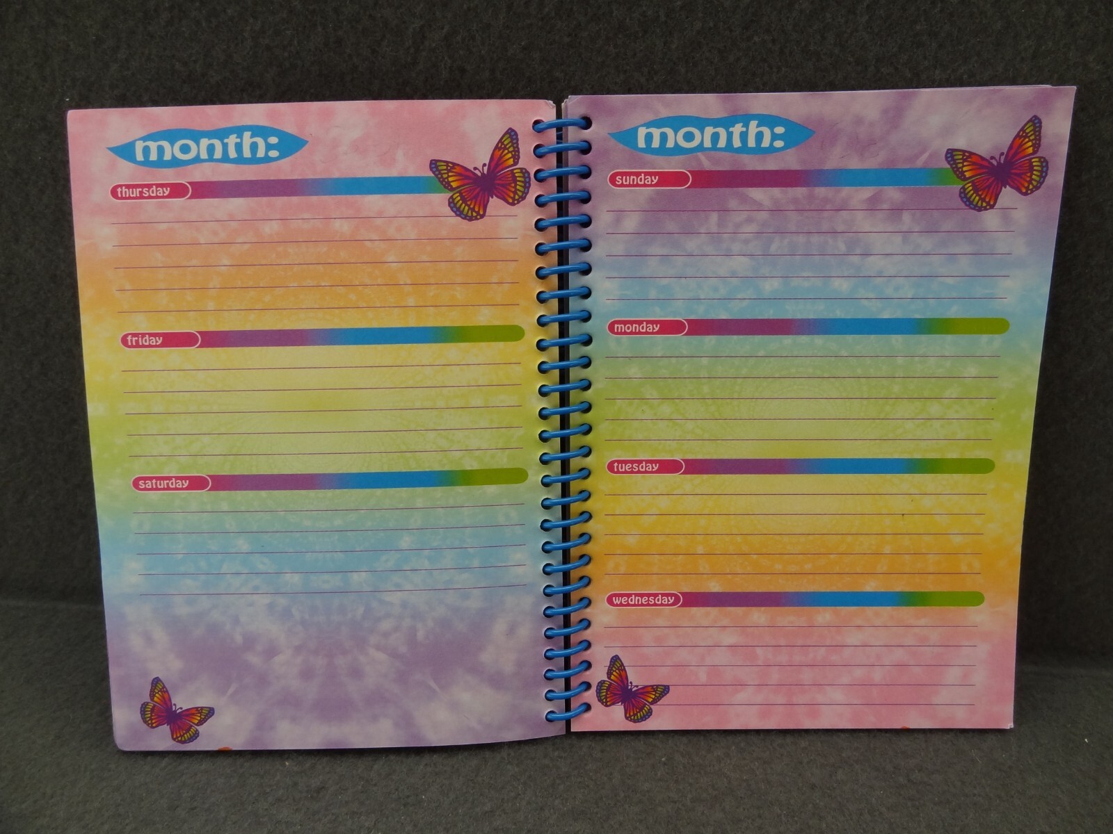 Lisa Frank 5×7 2000 Agenda Address Book Schedule Calendar Contact Spiral Cat Y2K