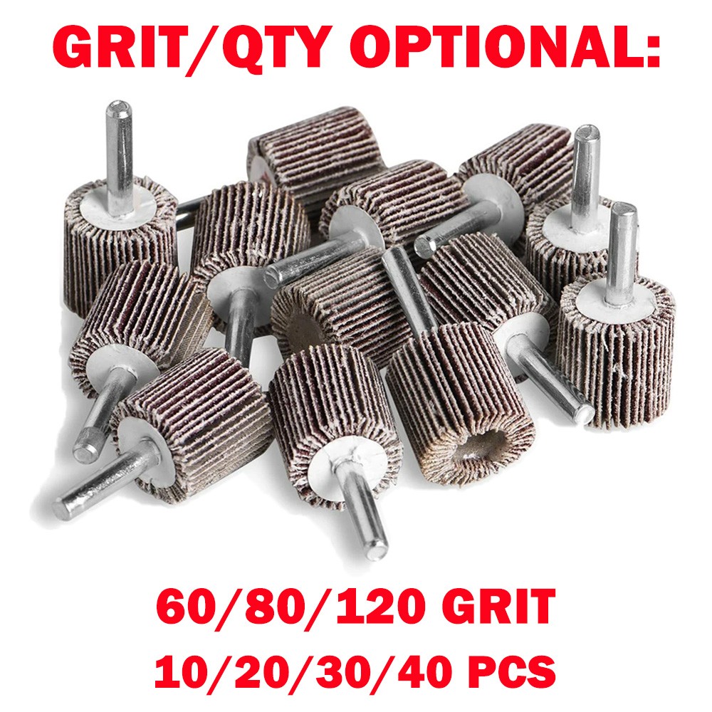 10-40x Drill Flap Wheel Sander 1x1x1/4″ Flapper Sanding Grinding 60/80/120 Grit