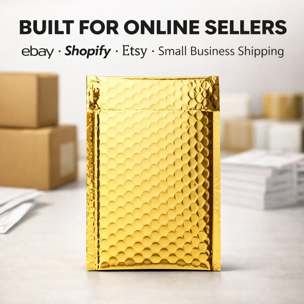 Gold Poly Bubble Mailers Self Seal Padded Shipping Envelopes Choose Size Qty