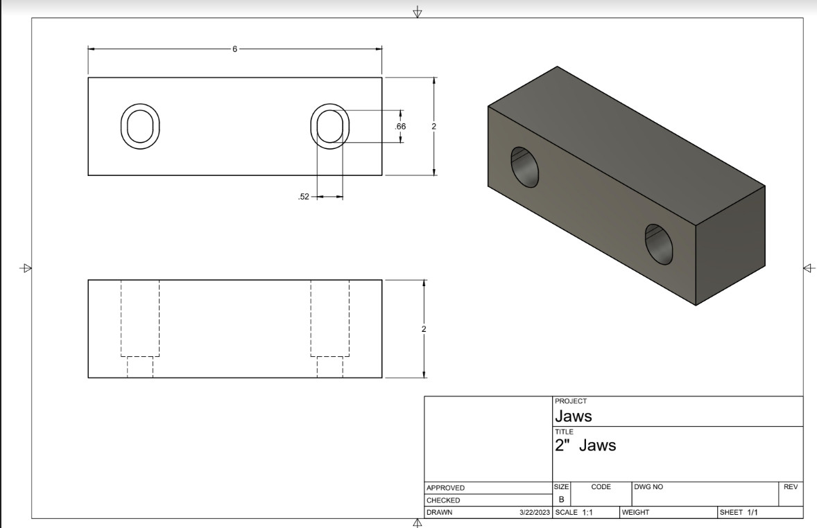 1 set 2x2x6 Aluminum Machined Soft Jaws for 6″ Kurt Vises (2 JAWS) 2 inch
