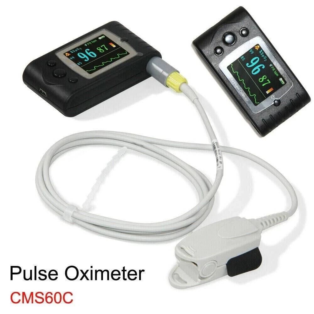 FDA CMS60C 24h Finger Pulse Oximeter SpO2 Blood Oxygen Sensor Heart Rate monitor