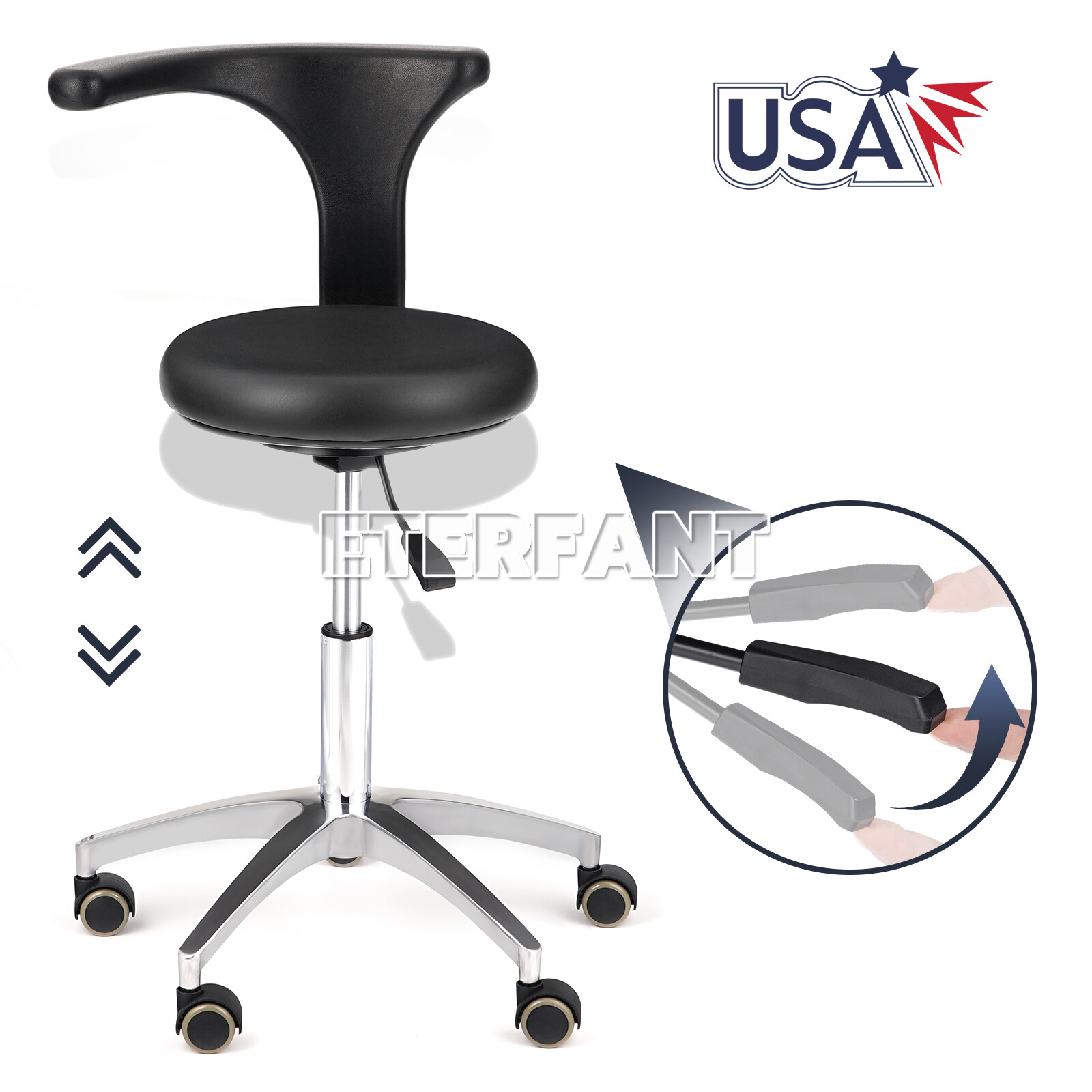 Dental Adjustable Mobile Chair/Foldable Chair Set +Unit Air Turbine+LED Light