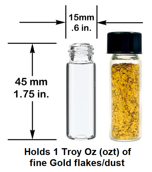 4x 1oz Gold Vials & Storage Carry Case Dredge Panning Mining Prospect GREEN 001