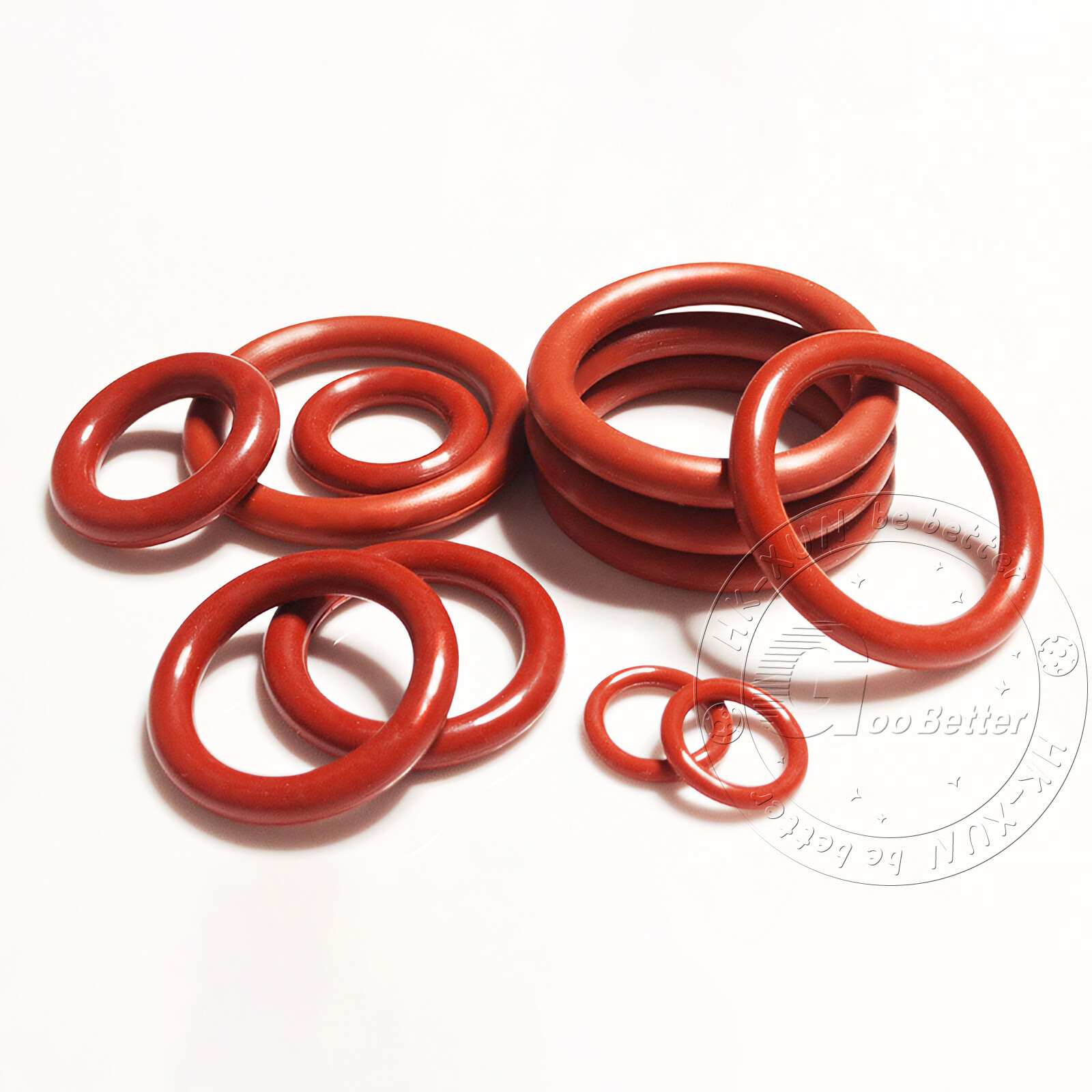 Food Grade O-Ring 5mm Cross Section 18mm-90mm OD Red Silicone Seals O-Rings
