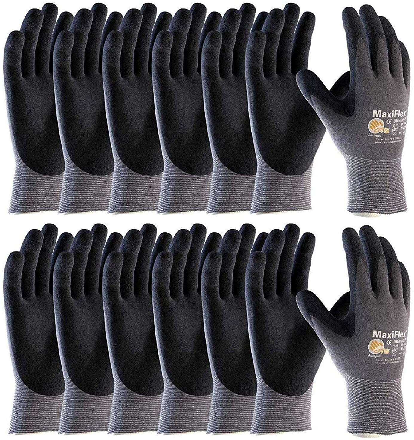 12- 34-874 MaxiFlex Foam Nitrile Grip Palm Coated PROTECTIVE WORK GLOVES MEDIUM