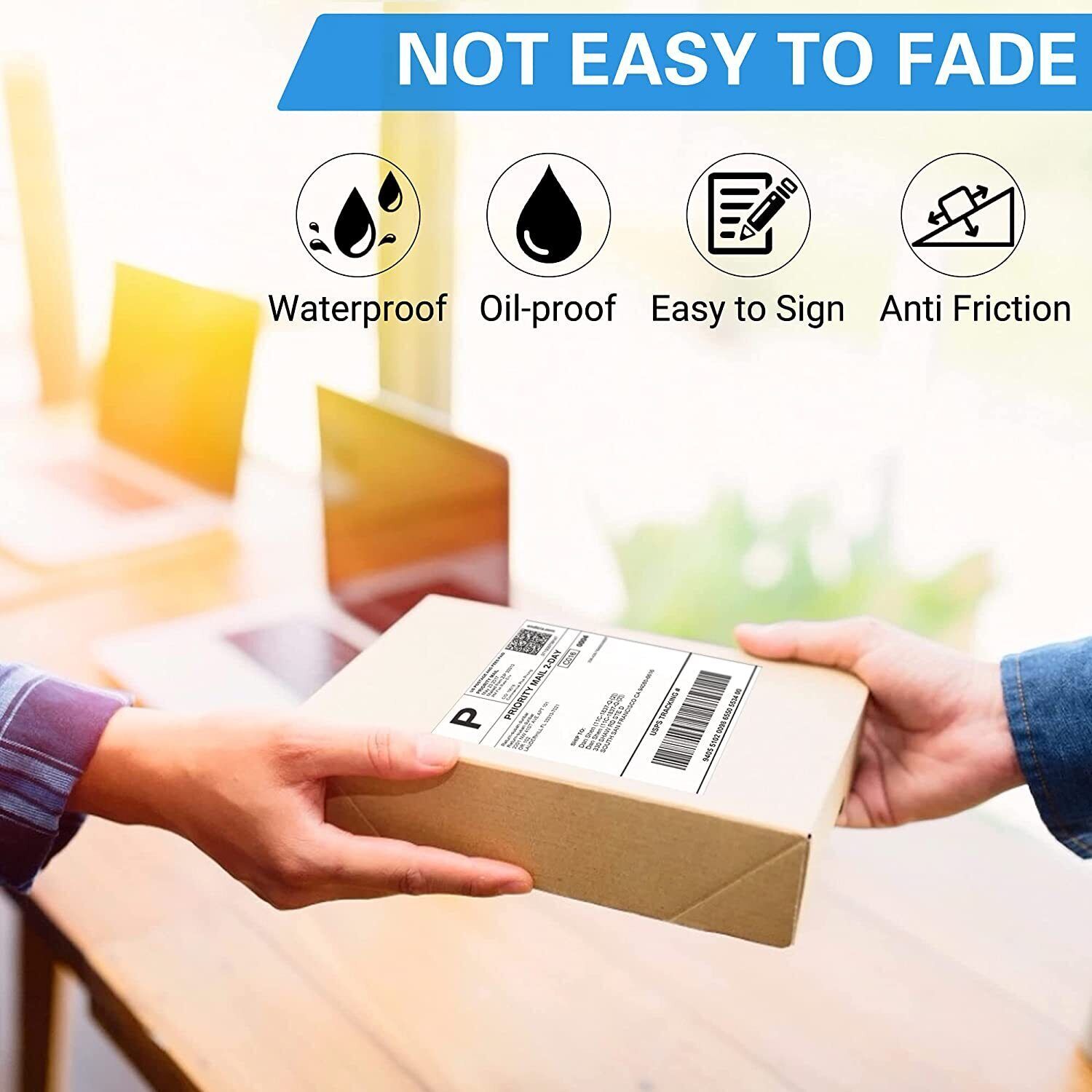 100 4″x6″ Fanfold Direct Thermal Shipping Barcode Labels for Zebra&Rollo Printer