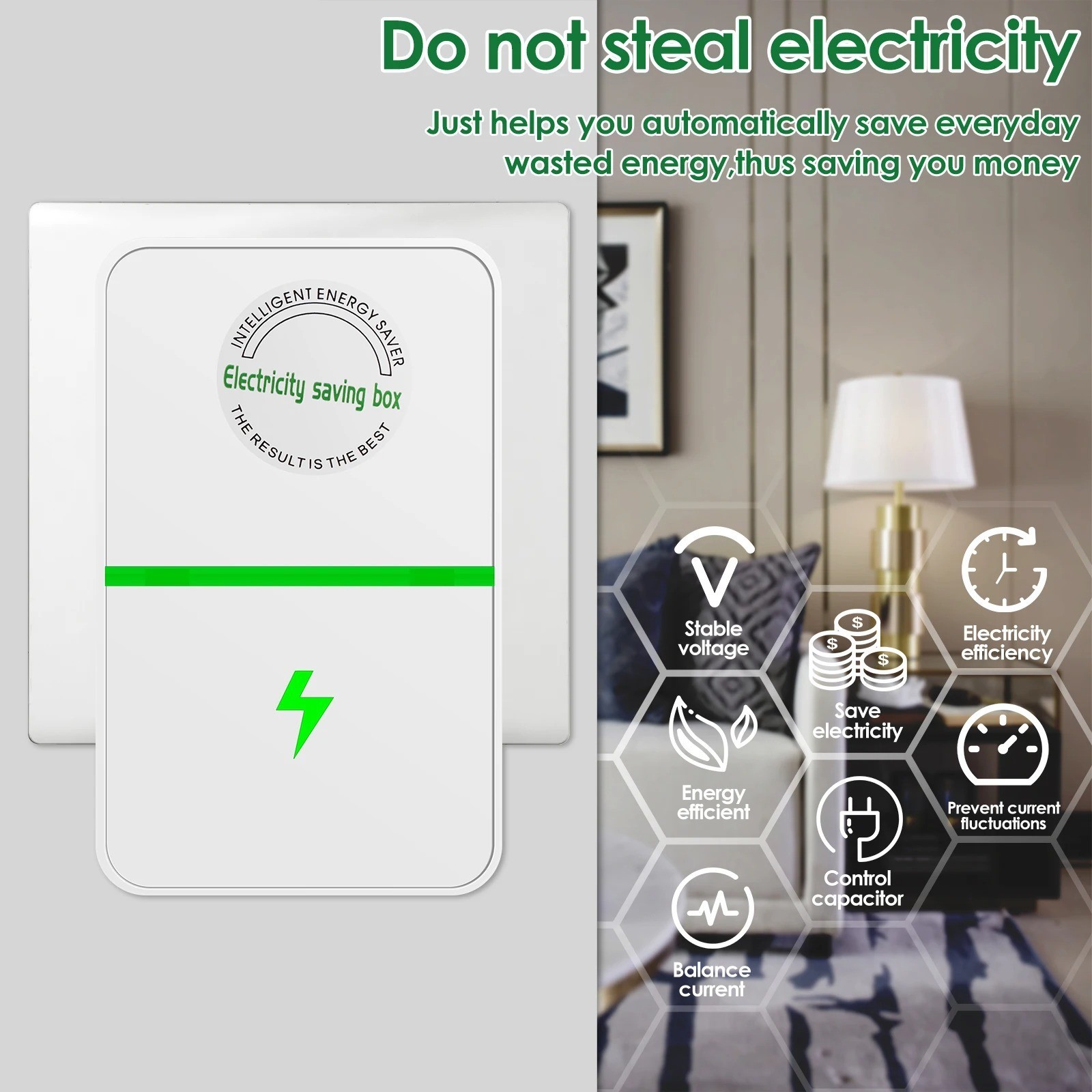 Energy Saving Device Stopwatt Electricity Saving Box Stabilize Voltage Device-US