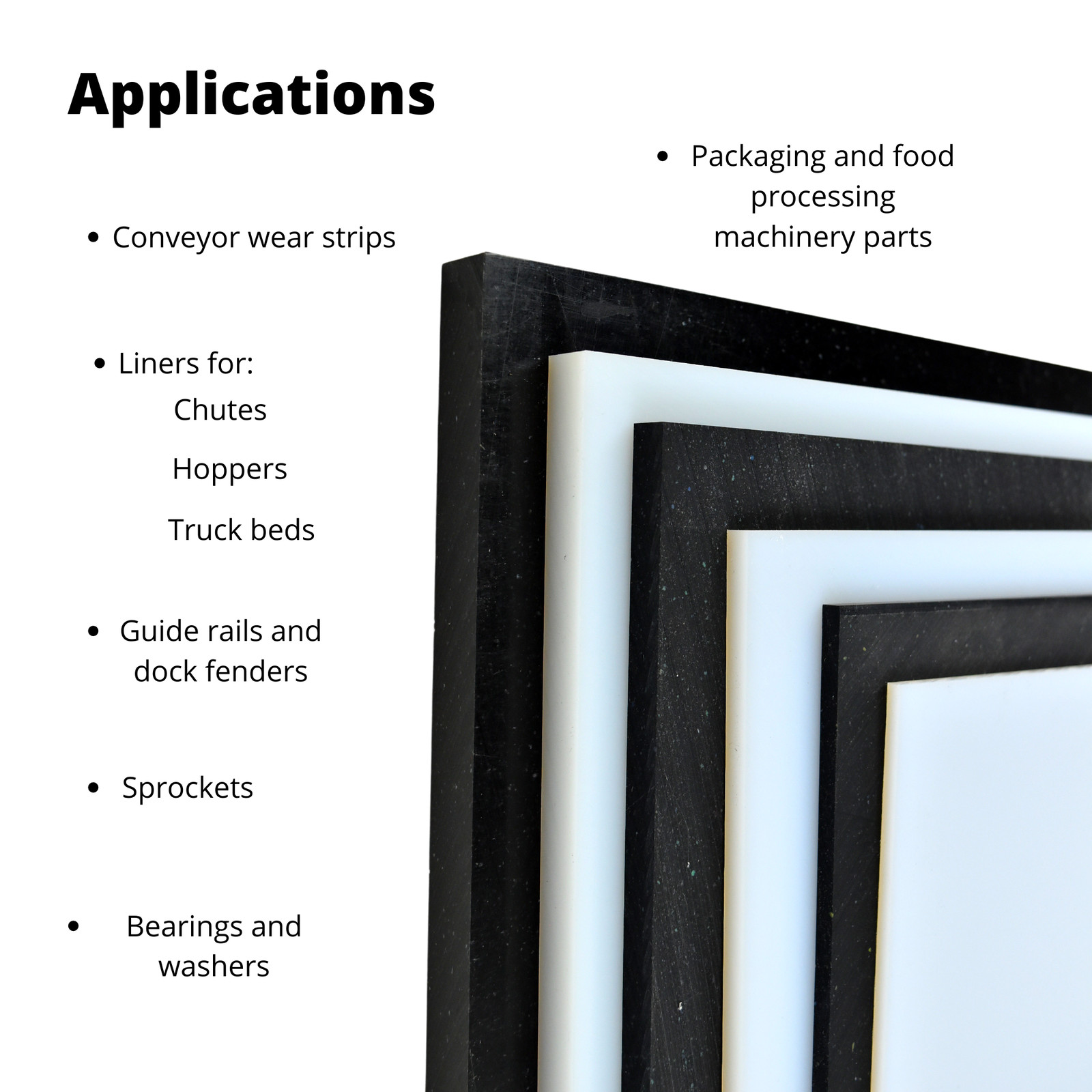 BuyPlastic Repro Black UHMW Polyethylene Plastic Sheet 1/2″ x 12″ x 48″