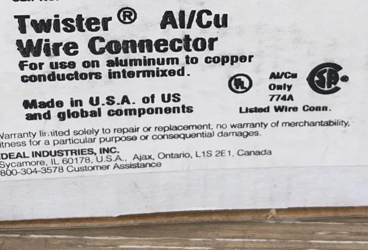 Ideal Twisters 125 pcs Al/Cu Wire Connectors Aluminum to Copper – Purple