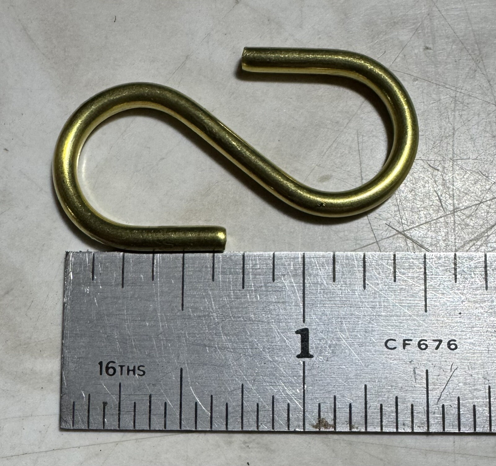 Box Of 100 Solid Brass S Hooks 1-1/2” 1.5” Light Open Style Brand New