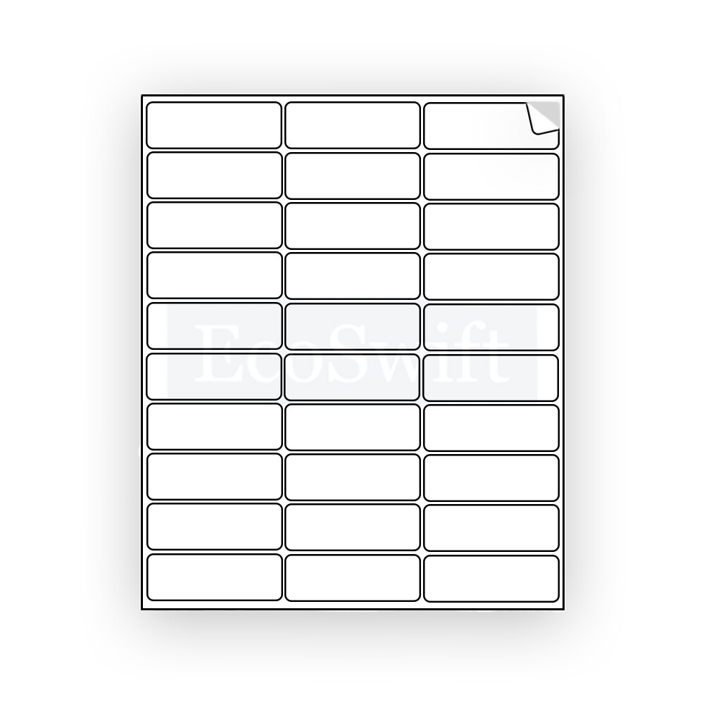 30-300,000 1 x 2 5/8 EcoSwift Laser Address Shipping Adhesive Label 30 per sheet
