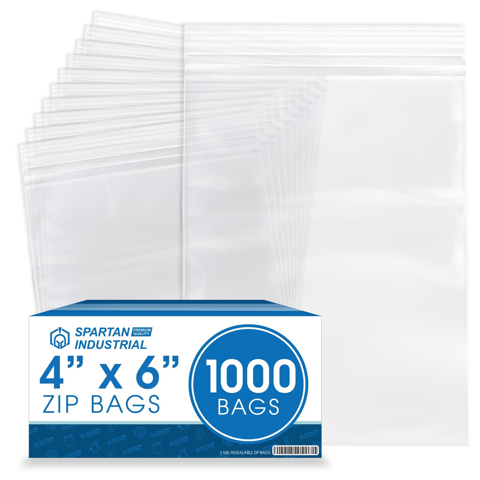 – 4” X 6” 1000 Count 2 Mil Clear Reclosable Zip Plastic Poly Bags with Reseal…